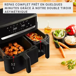 Friteuse sans huile MOULINEX Easy Fry Dual XXL 8,3L EZ901N20 – Double cuve